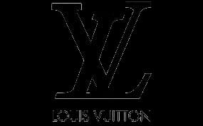Het logo van Louis Vuitton met de woorden Louis Vuitton eronder.